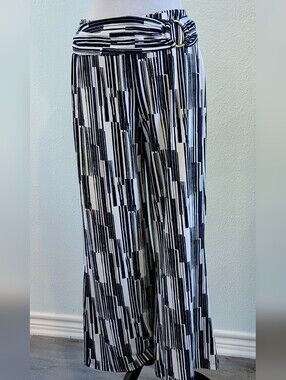 Robert Louis Navy Blue and White Vertical Stripe Pant